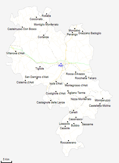 mappa provincia di Asti