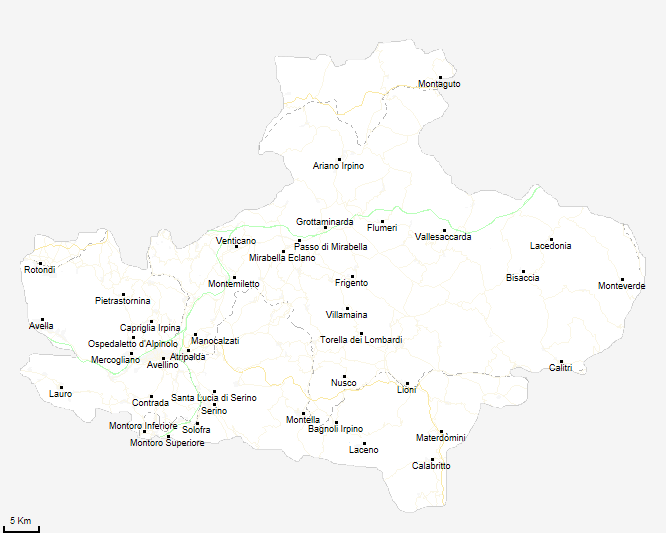 mappa provincia di Avellino