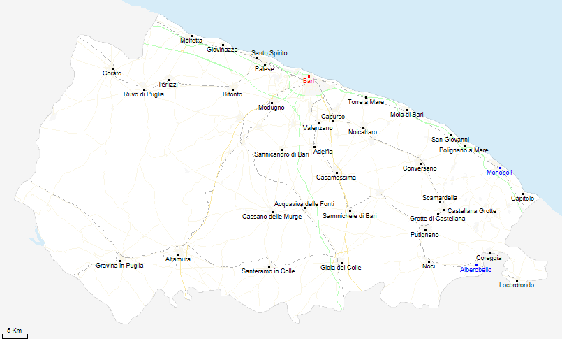 mappa provincia di Bari