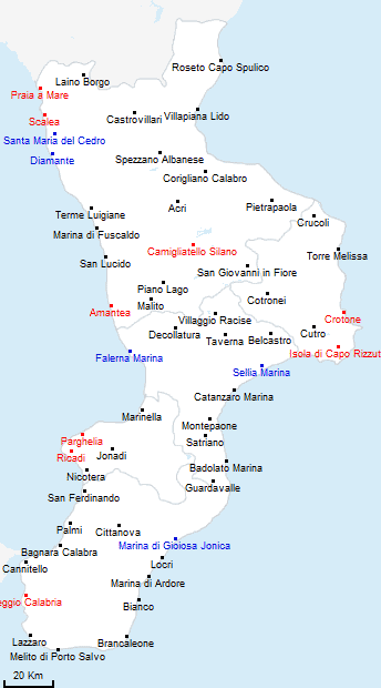 mappa regione Calabria