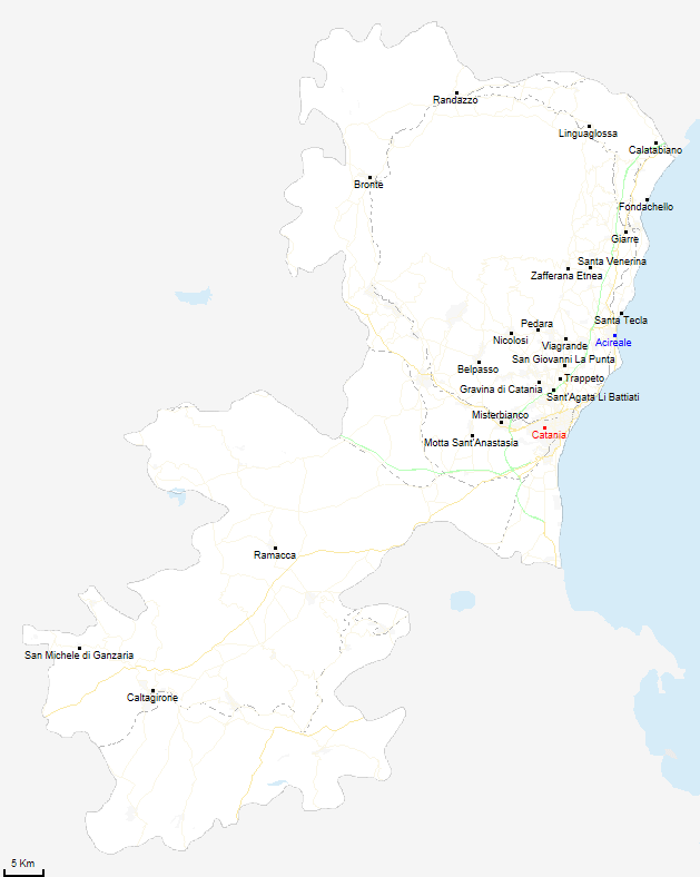 mappa provincia di Catania