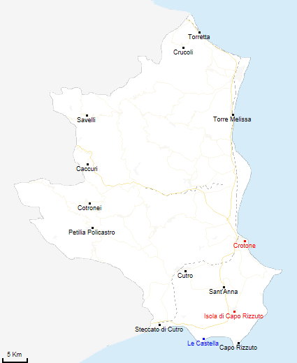 mappa provincia di Crotone