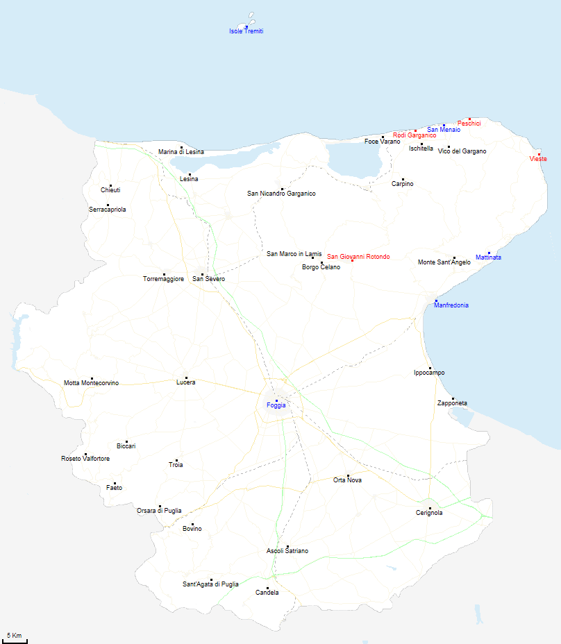mappa provincia di Foggia