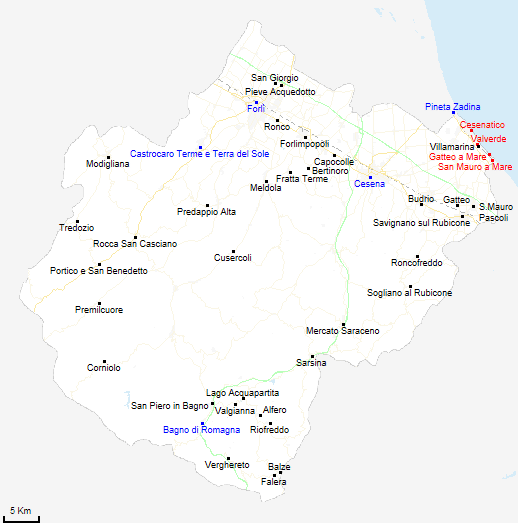 mappa provincia di Forlì-Cesena