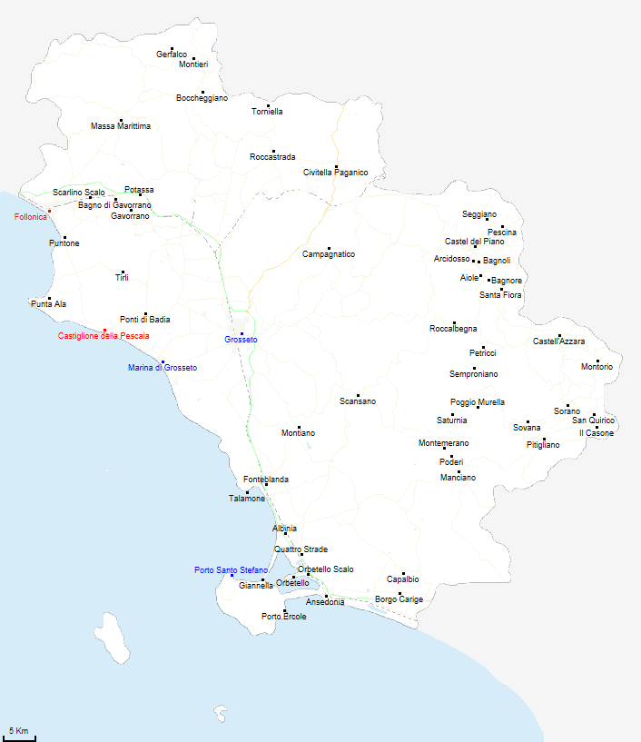 mappa provincia di Grosseto