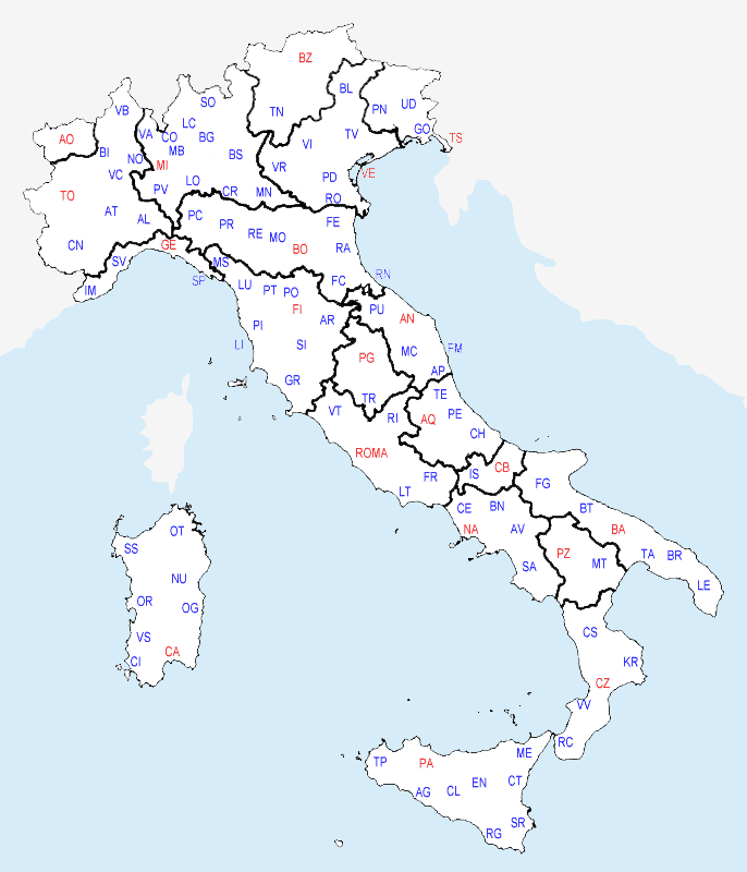 mappa d'Italia