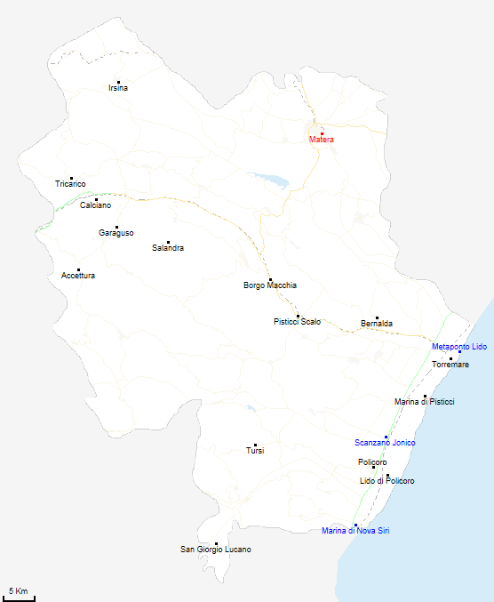 mappa provincia di Matera
