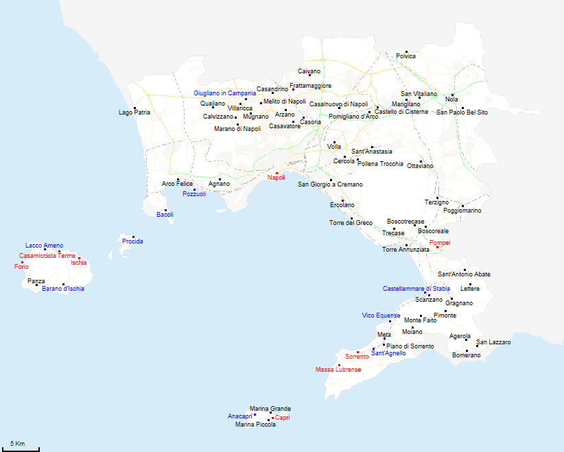 mappa provincia di Napoli