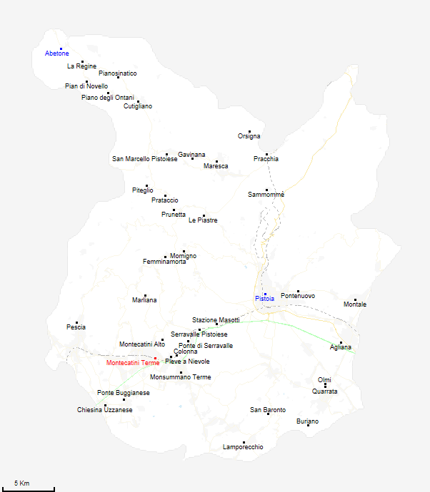 mappa provincia di Pistoia