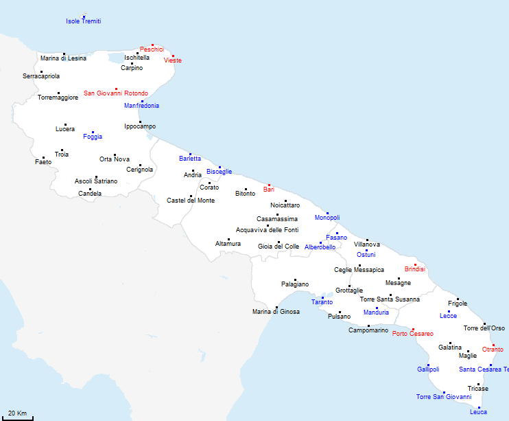 mappa regione Puglia