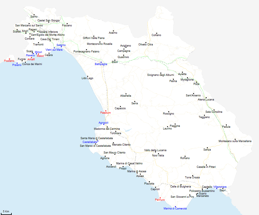 mappa provincia di Salerno