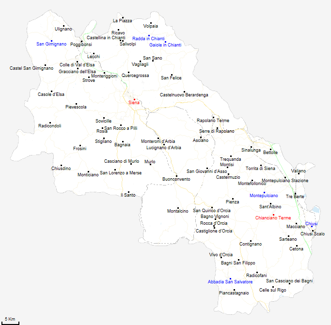 mappa provincia di Siena