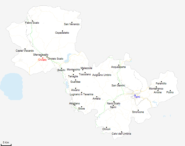 mappa provincia di Terni