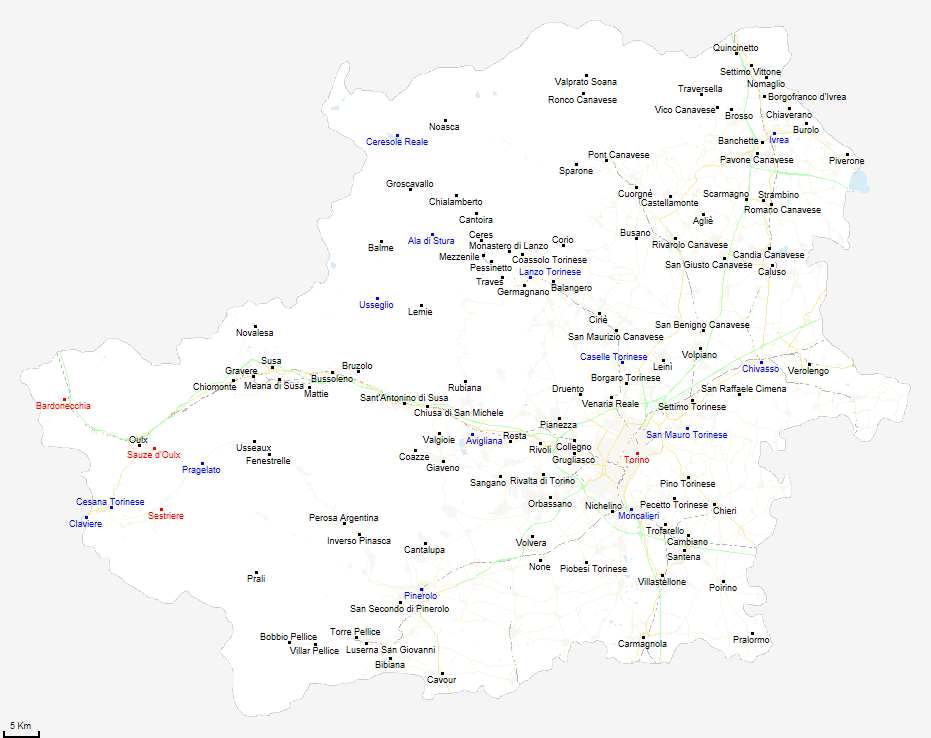 mappa provincia di Torino