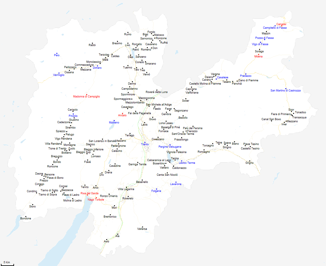 mappa provincia di Trento