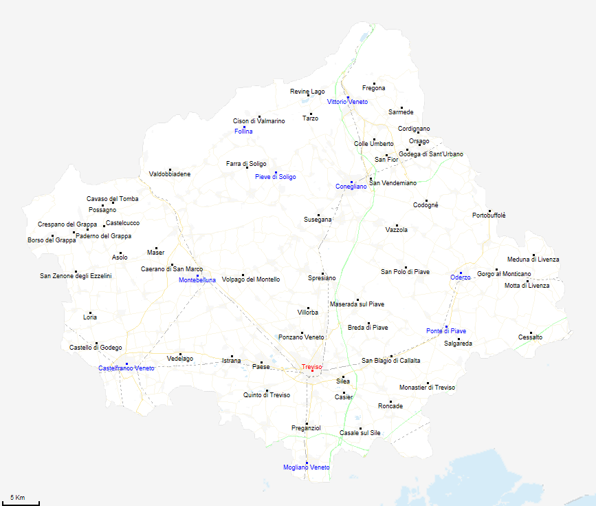mappa provincia di Treviso