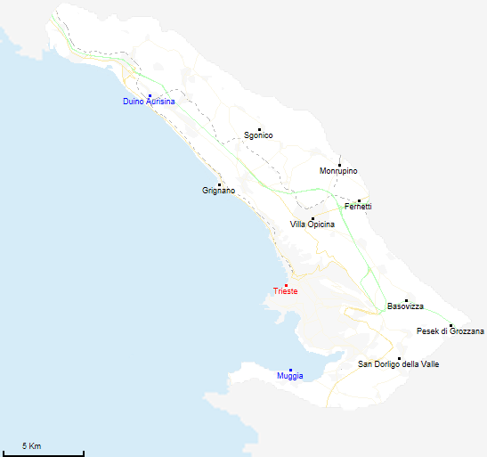 mappa provincia di Trieste