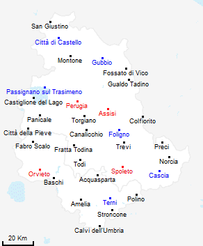 mappa regione Umbria