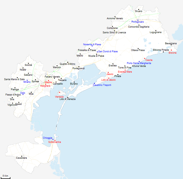 mappa provincia di Venezia