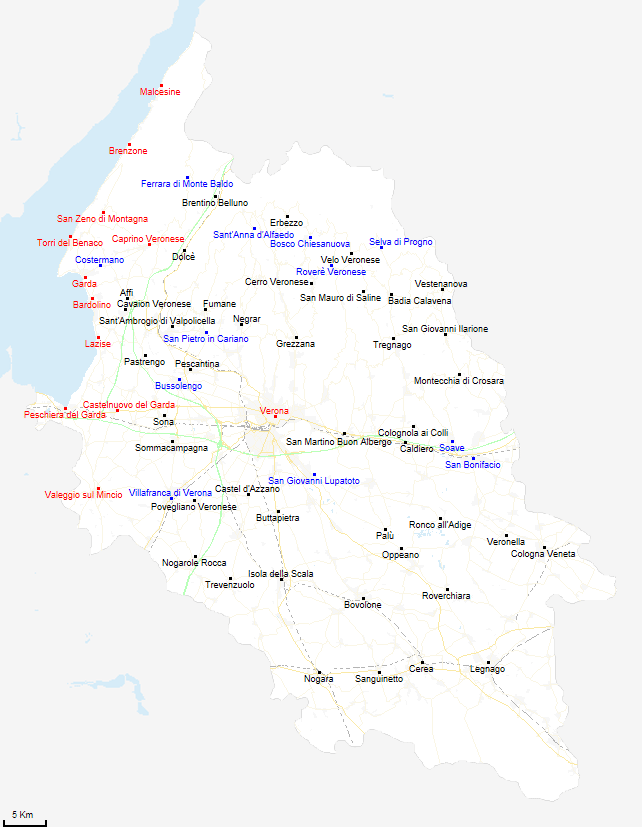 mappa provincia di Verona