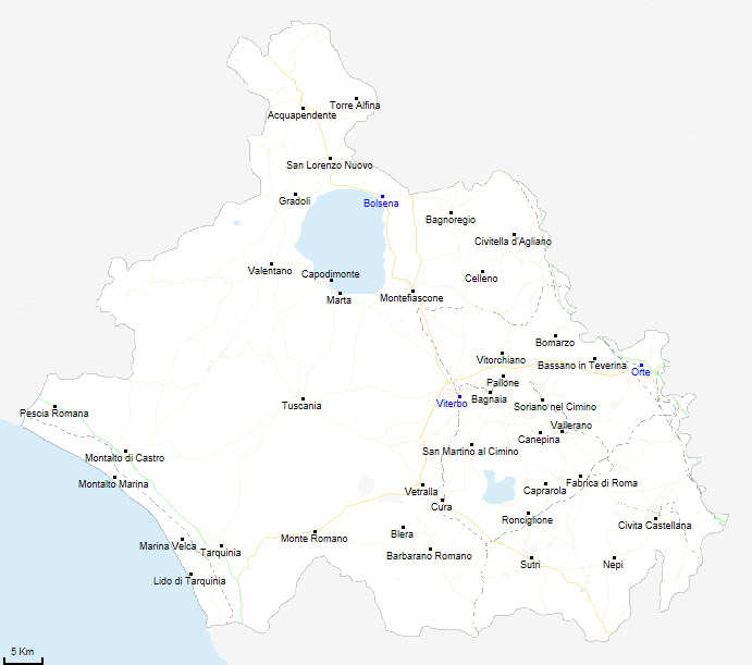 mappa provincia di Viterbo