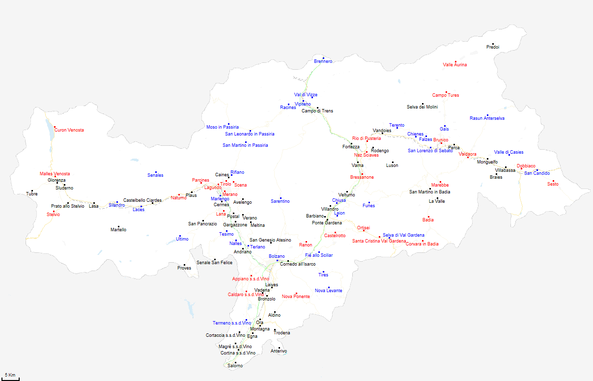 map province of Bolzano