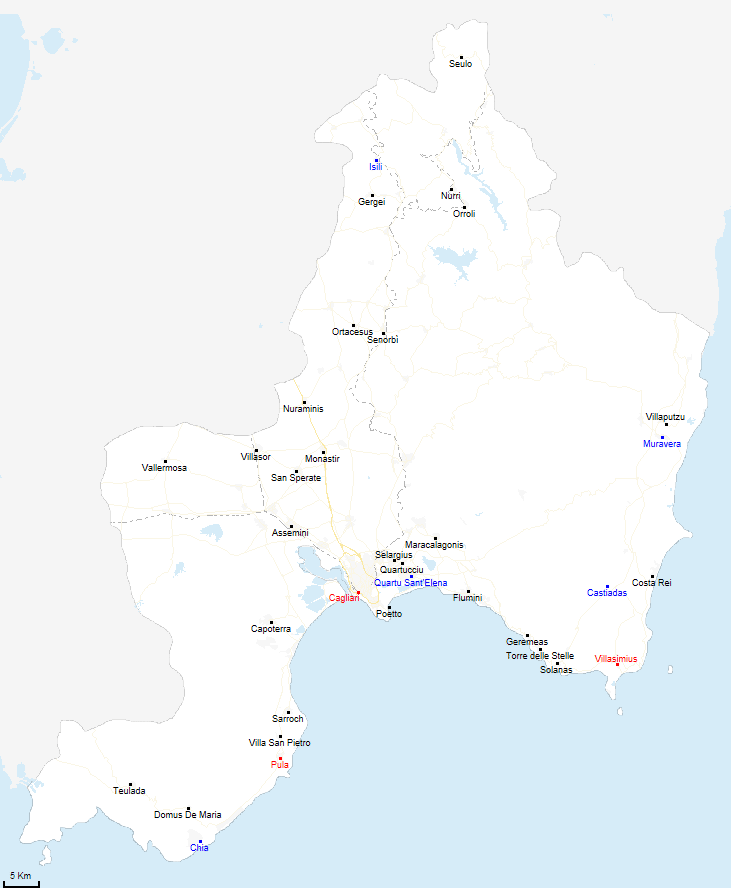 map province of Cagliari