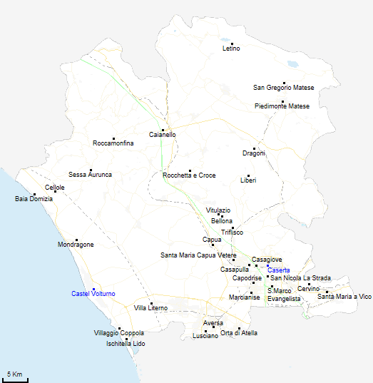 map province of Caserta