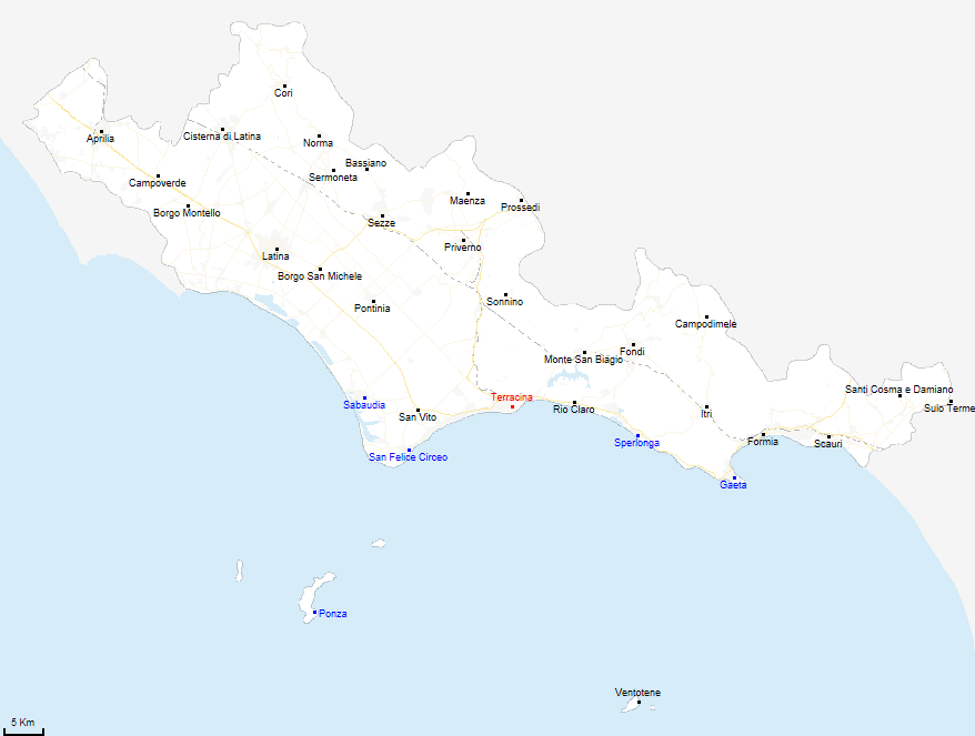 map province of Latina