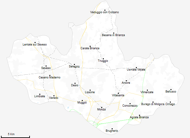 map province of Monza e Brianza