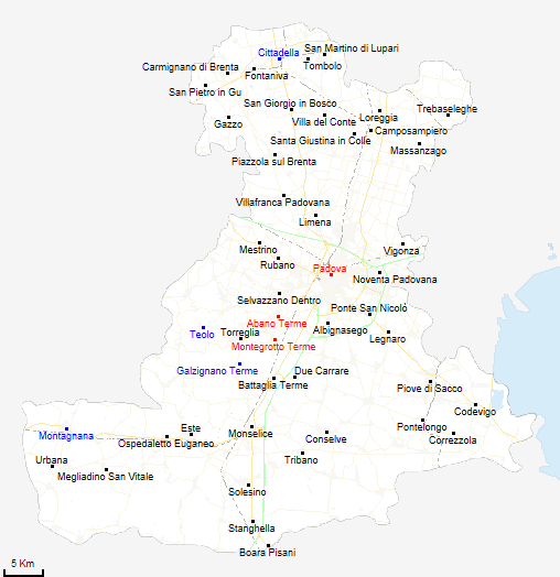 map province of Padova