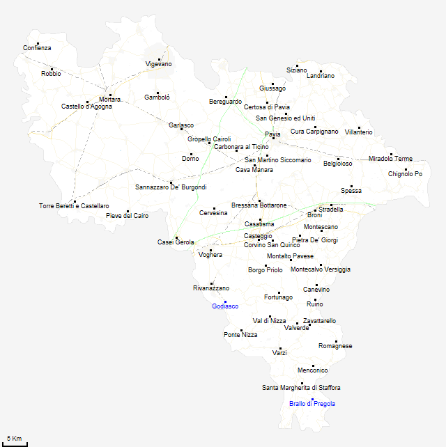 map province of Pavia