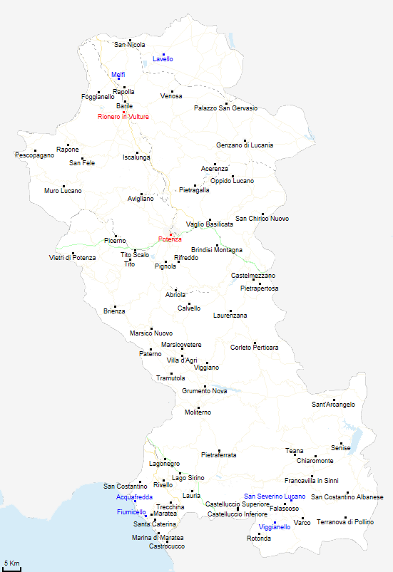 map province of Potenza