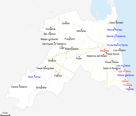 map province of Ravenna