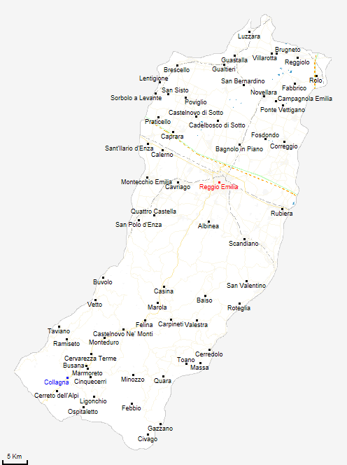 map province of Reggio Emilia