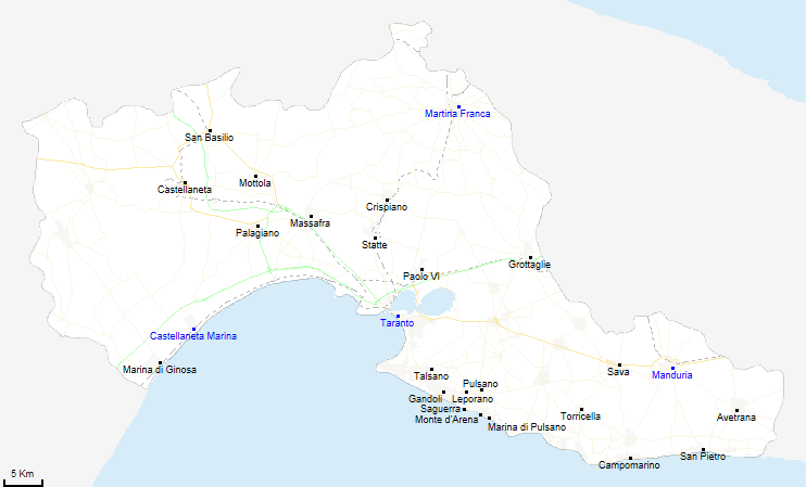 map province of Taranto