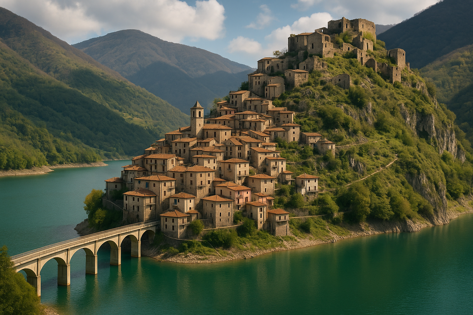Castel di Tora: il borgo dimezzato a due ore da Roma dove il lago nasconde una ghost town