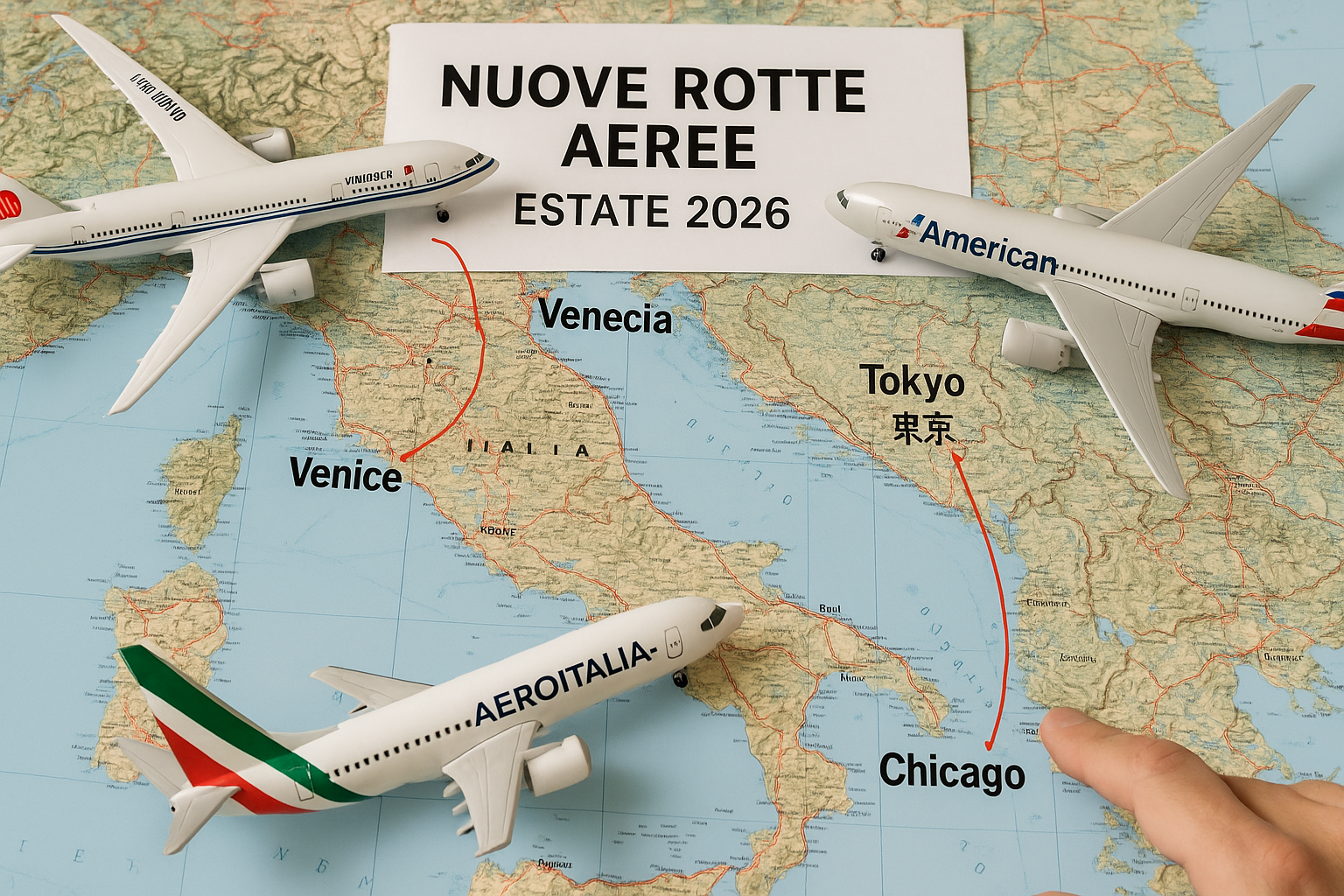 Nuove rotte aeree estate 2026: da Venezia-Pechino a Sardegna-Lamezia, la mappa dei voli