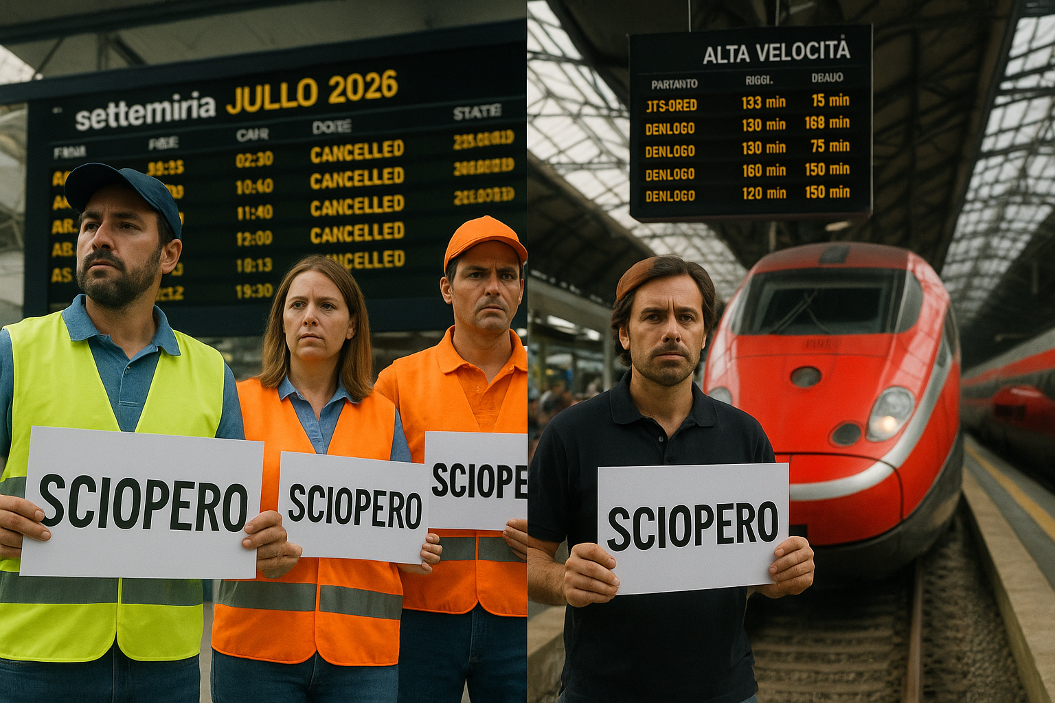 Scioperi e ritardi luglio 2026: Alta Velocità e voli a rischio, le date da evitare e le fasce protette