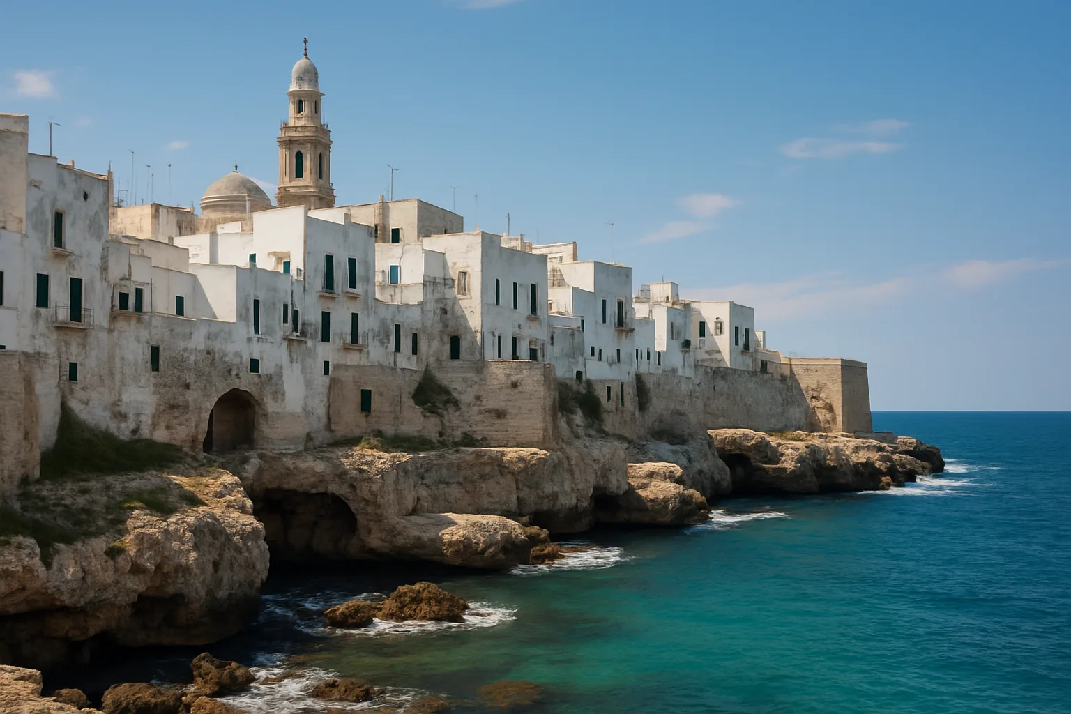 Monopoli, dove il mare entra nella pietra: grotte, scogliere e il centro storico adriatico